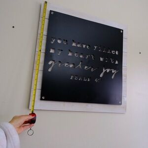 Black Psalm 4:7 Laser-Cut Metal Wall Art - bible-Inspirational Home Decor